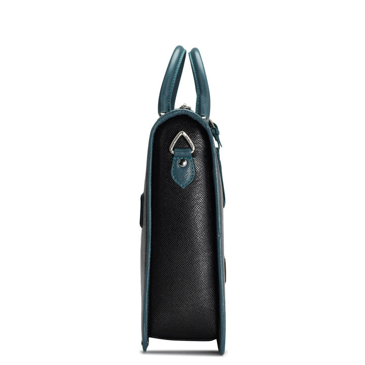 Franzy Leather Laptop Bag - Black