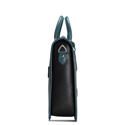 Franzy Leather Laptop Bag - Black