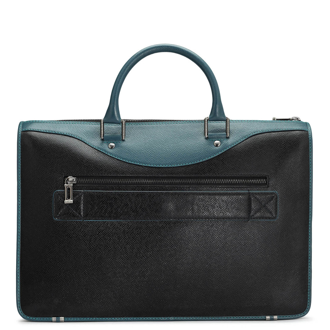 Franzy Leather Laptop Bag - Black