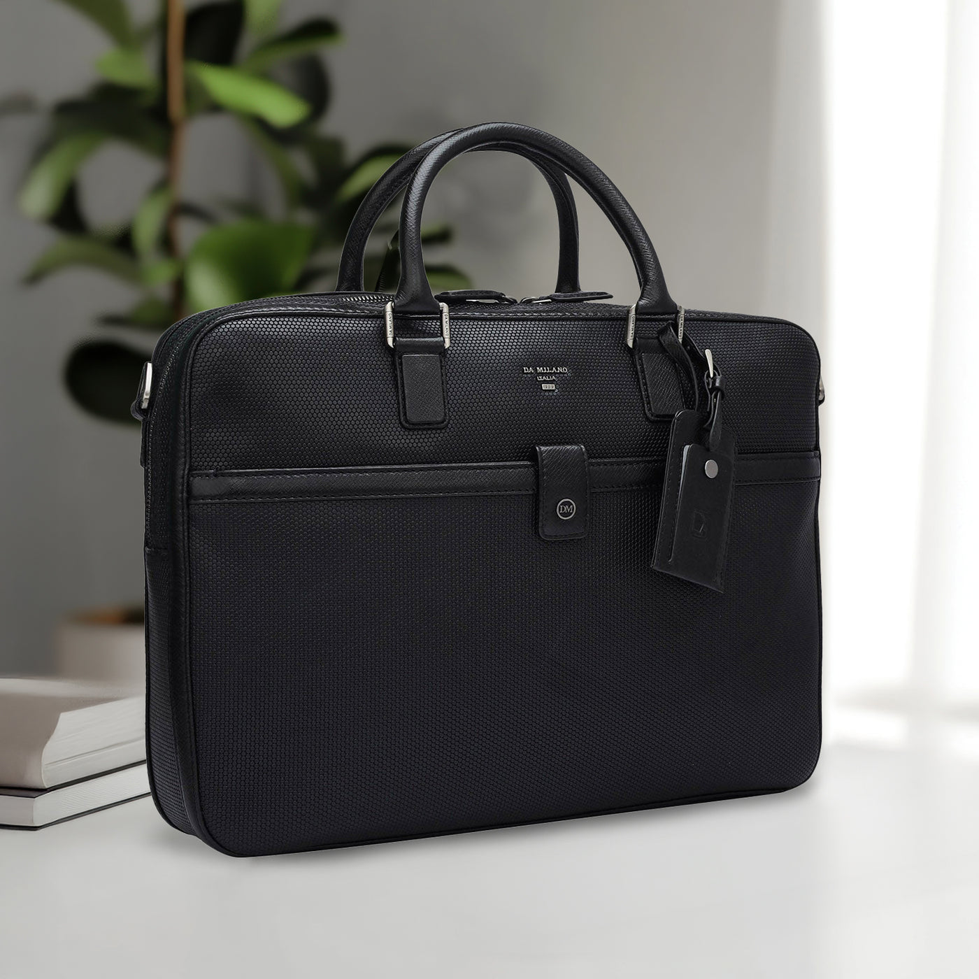 Fish Leather Laptop Bag - Black