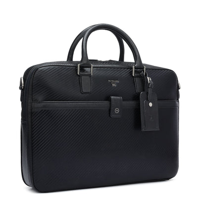 Italian Texture Print Laptop Bag - Black