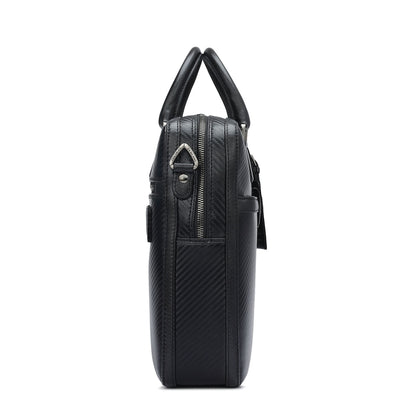 Italian Texture Print Laptop Bag - Black
