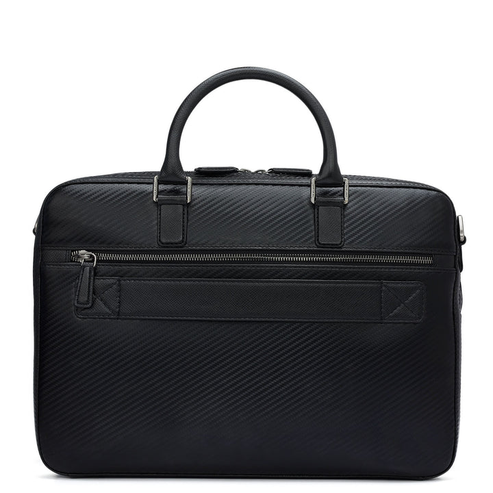 Italian Texture Print Laptop Bag - Black