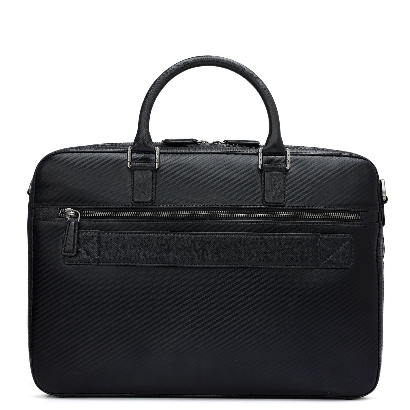 Italian Texture Print Laptop Bag - Black