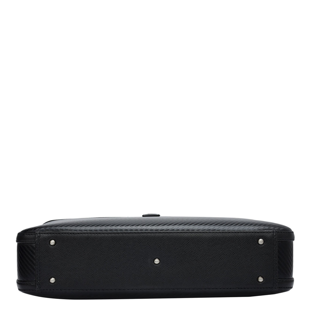 Italian Texture Print Laptop Bag - Black