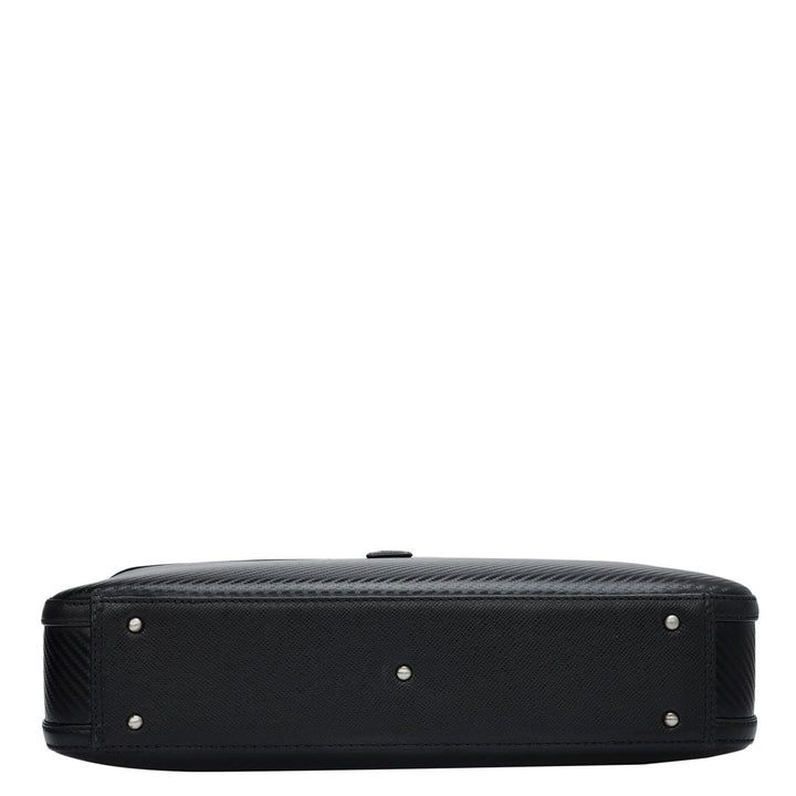 Italian Texture Print Laptop Bag - Black