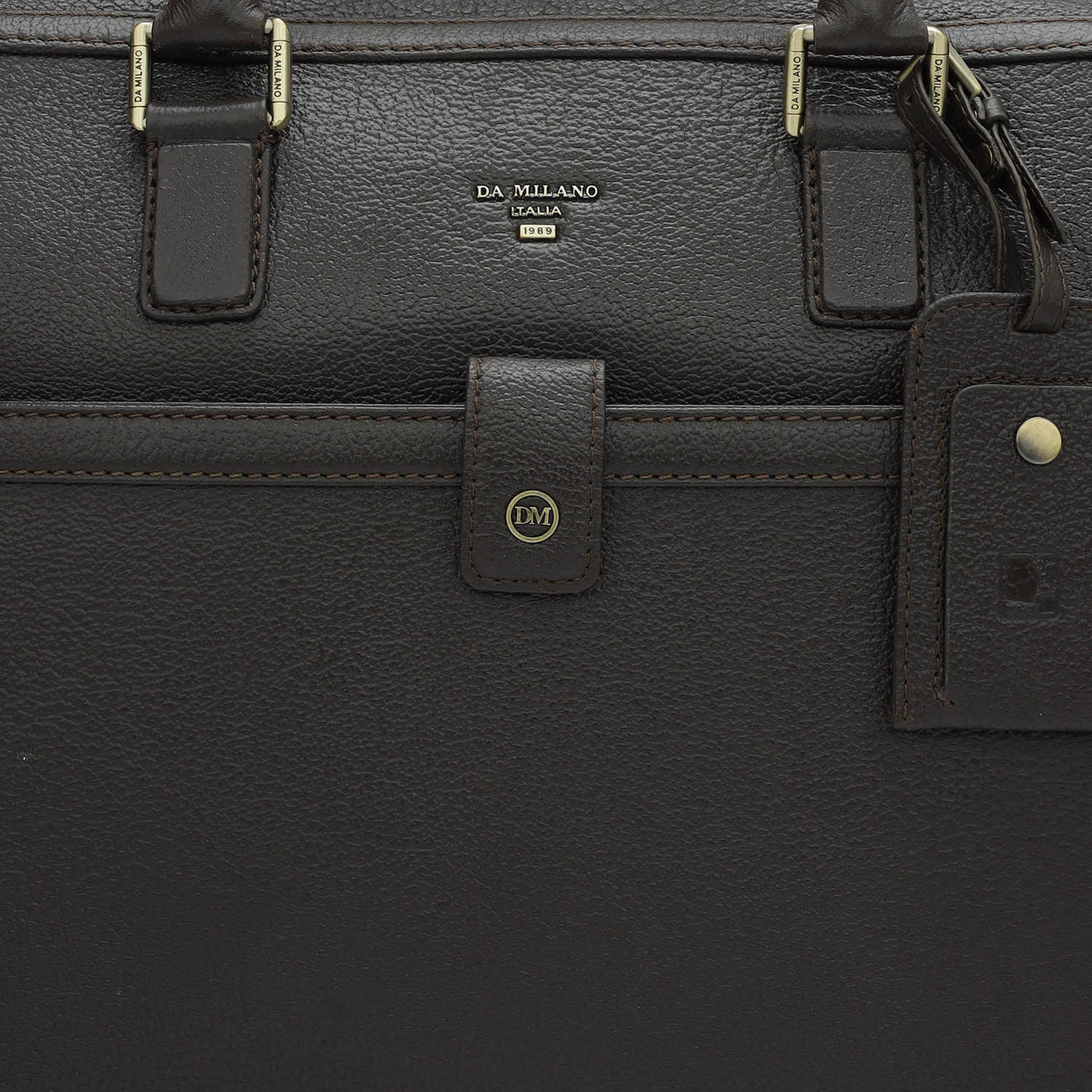 Wax Leather Laptop Bag - Brown