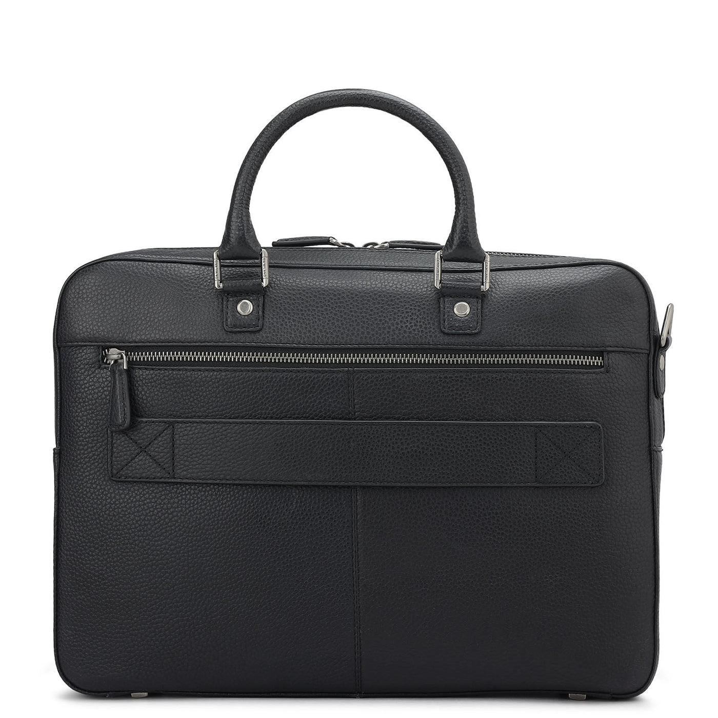 Wax Leather Laptop Bag - Black