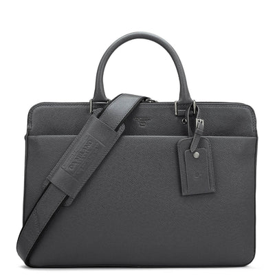 Franzy Leather Laptop Bag - Grey