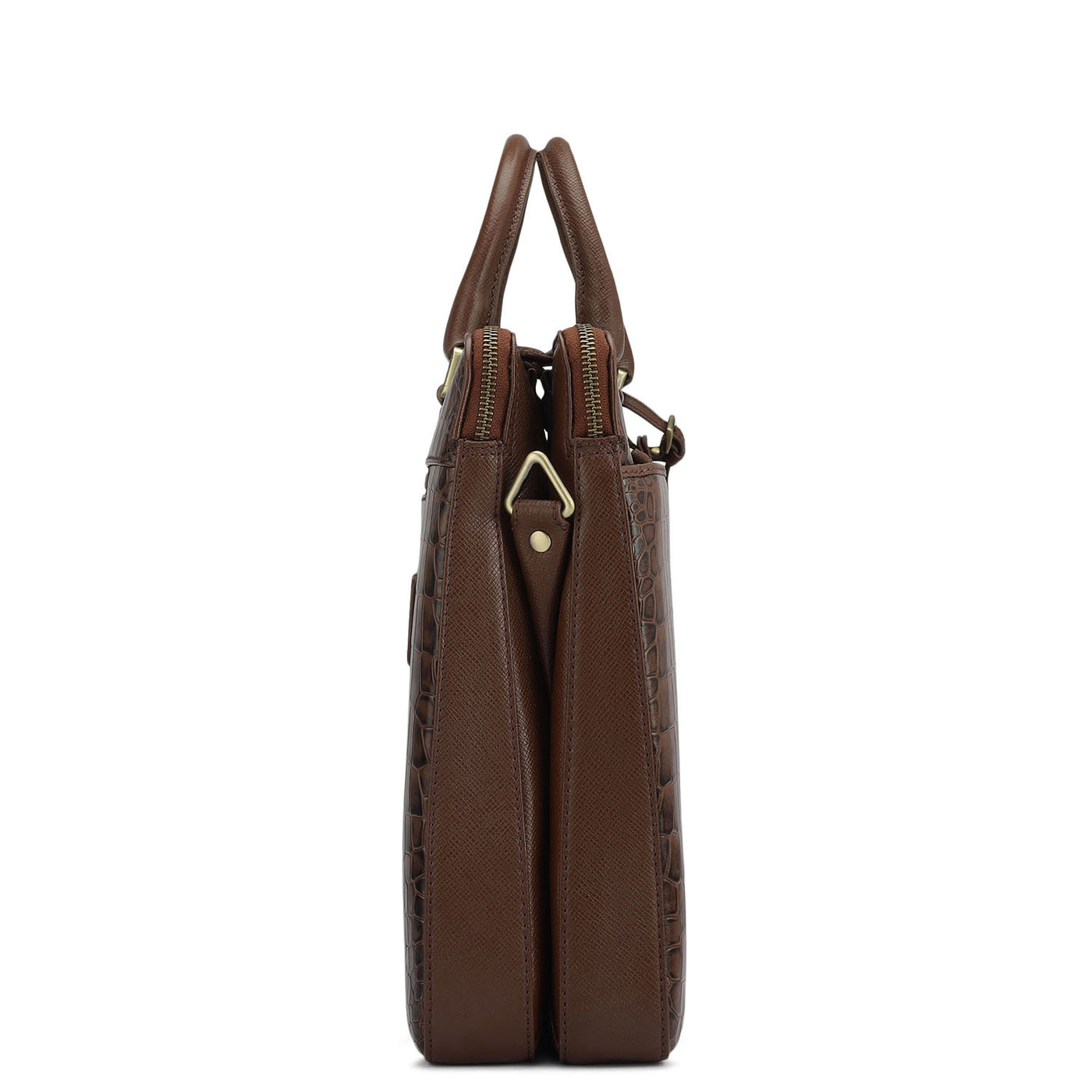 Croco Franzy Leather Laptop Bag - Date