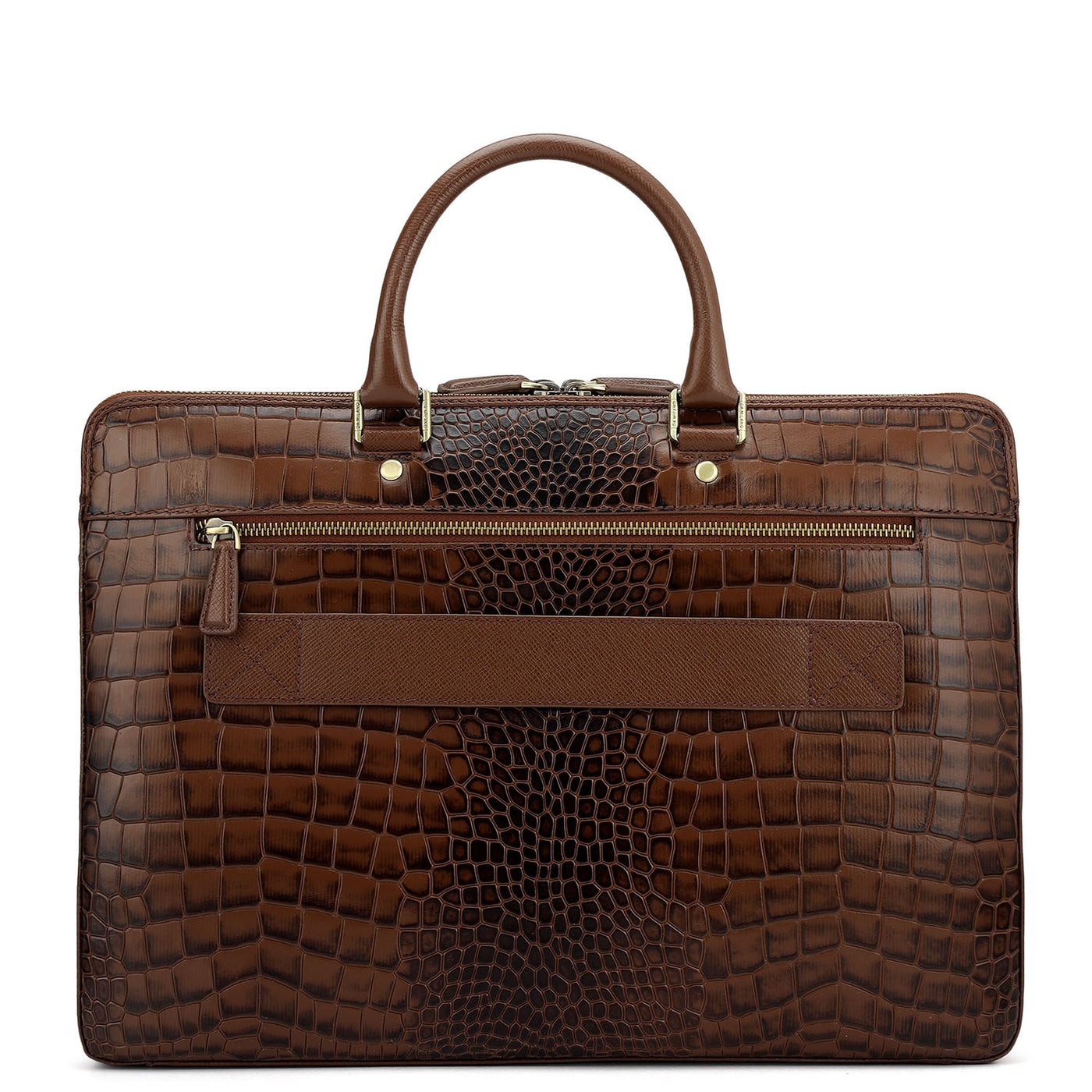 Croco Franzy Leather Laptop Bag - Date