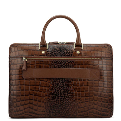 Croco Franzy Leather Laptop Bag - Date