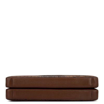 Croco Franzy Leather Laptop Bag - Date
