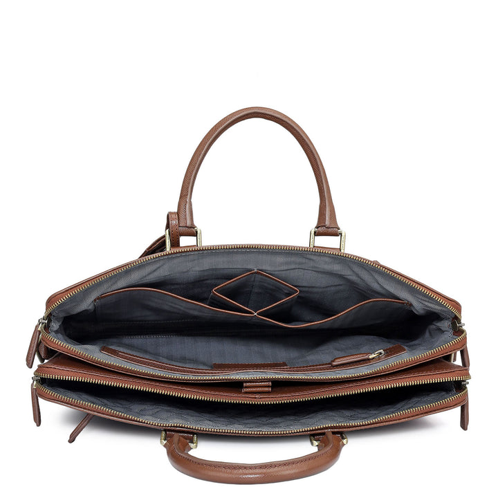 Croco Franzy Leather Laptop Bag - Date
