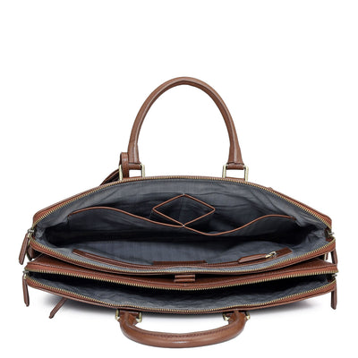 Croco Franzy Leather Laptop Bag - Date