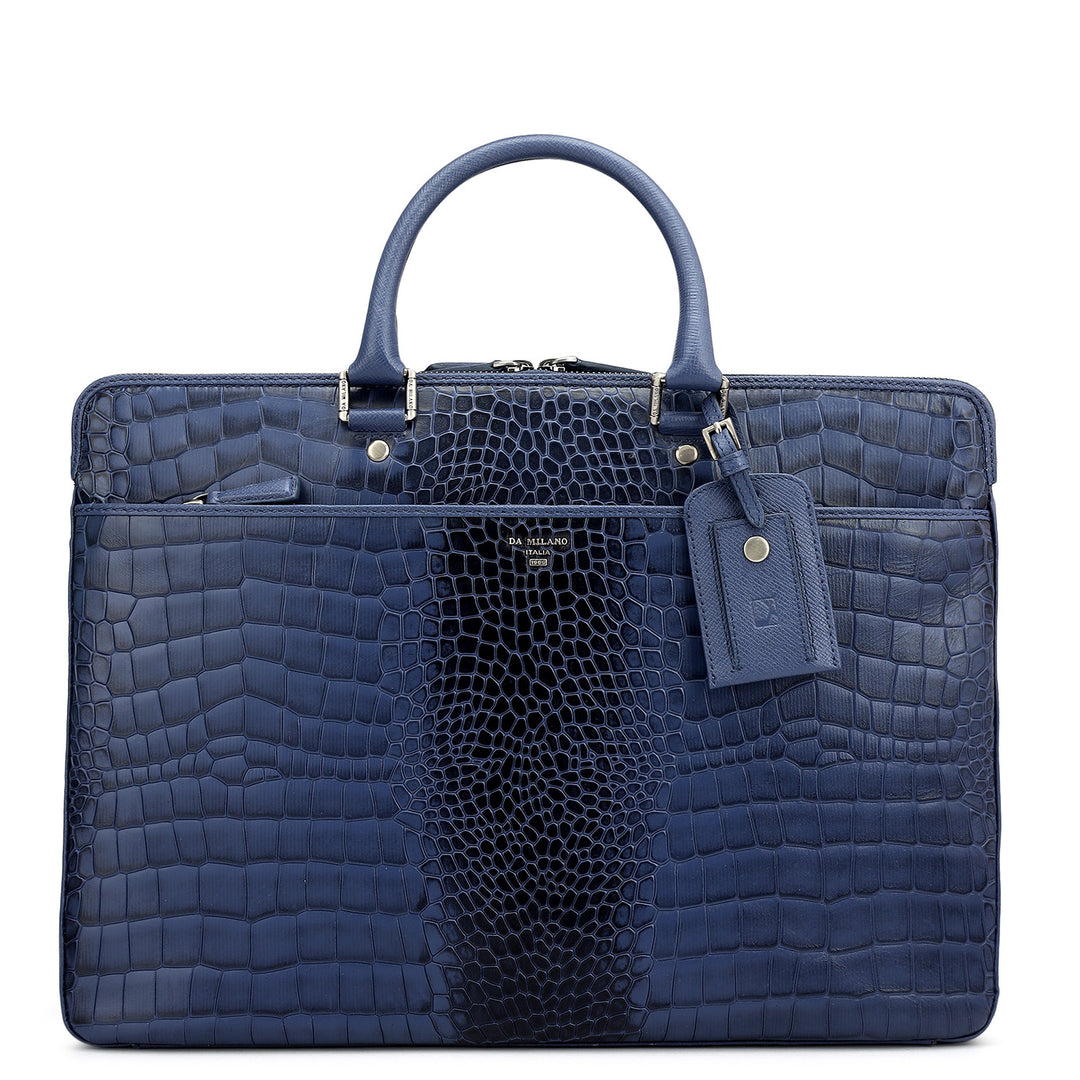 Croco Franzy Leather Laptop Bag - Stardust