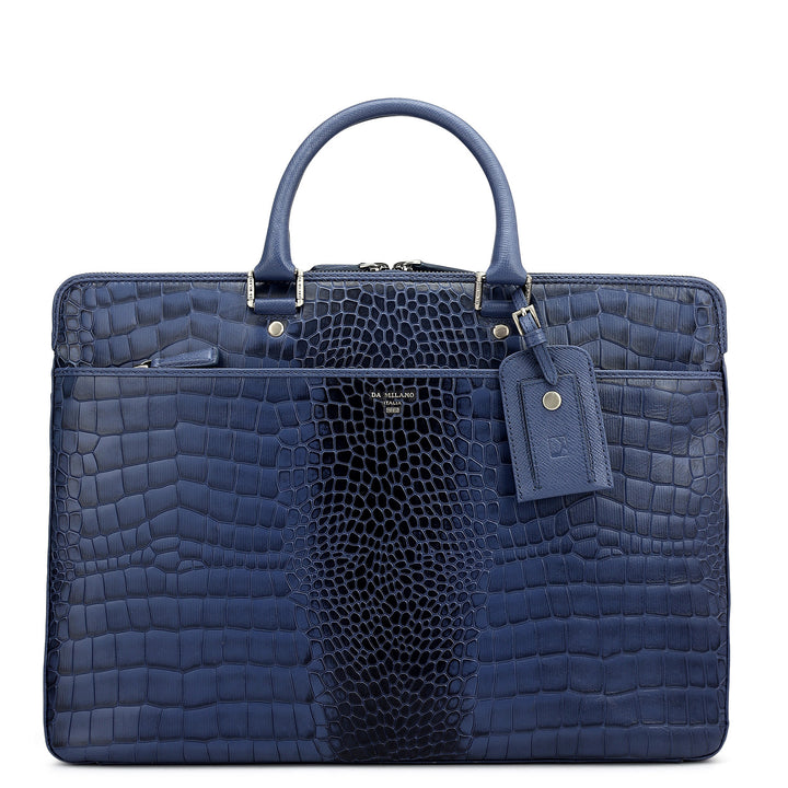Croco Franzy Leather Laptop Bag - Stardust
