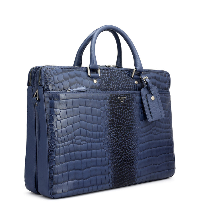 Croco Franzy Leather Laptop Bag - Stardust