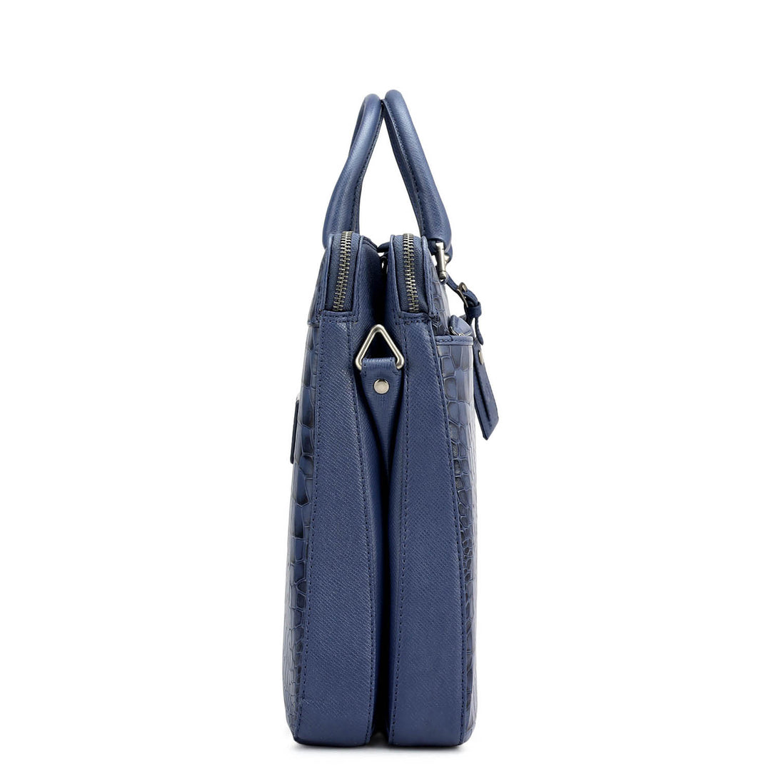Croco Franzy Leather Laptop Bag - Stardust