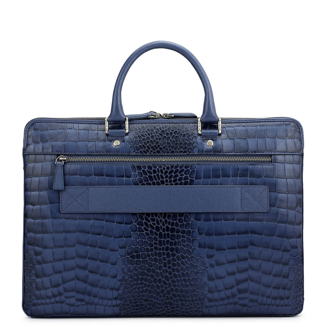 Croco Franzy Leather Laptop Bag - Stardust