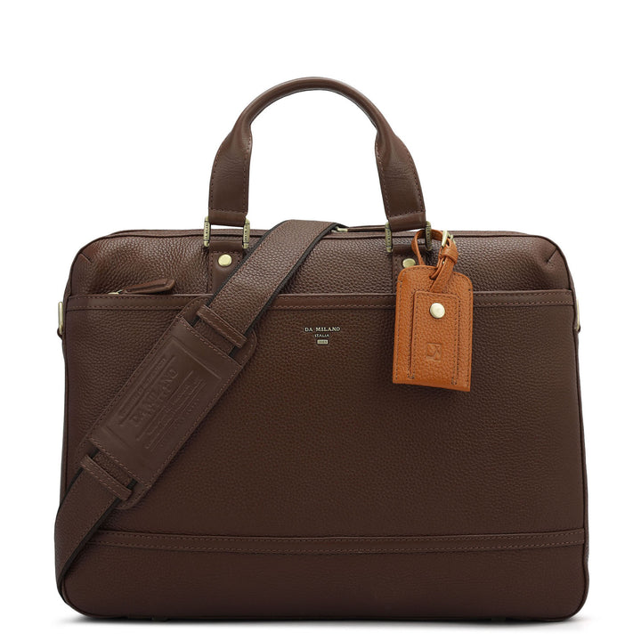 Wax Leather Laptop Bag - Espresso