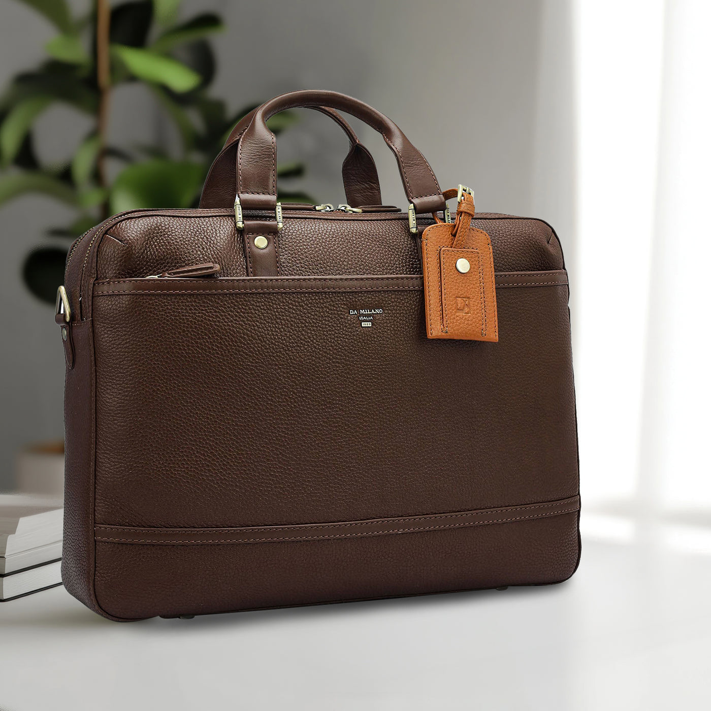 Wax Leather Laptop Bag - Espresso