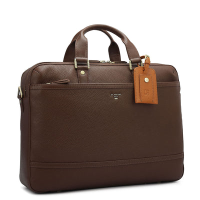 Wax Leather Laptop Bag - Espresso