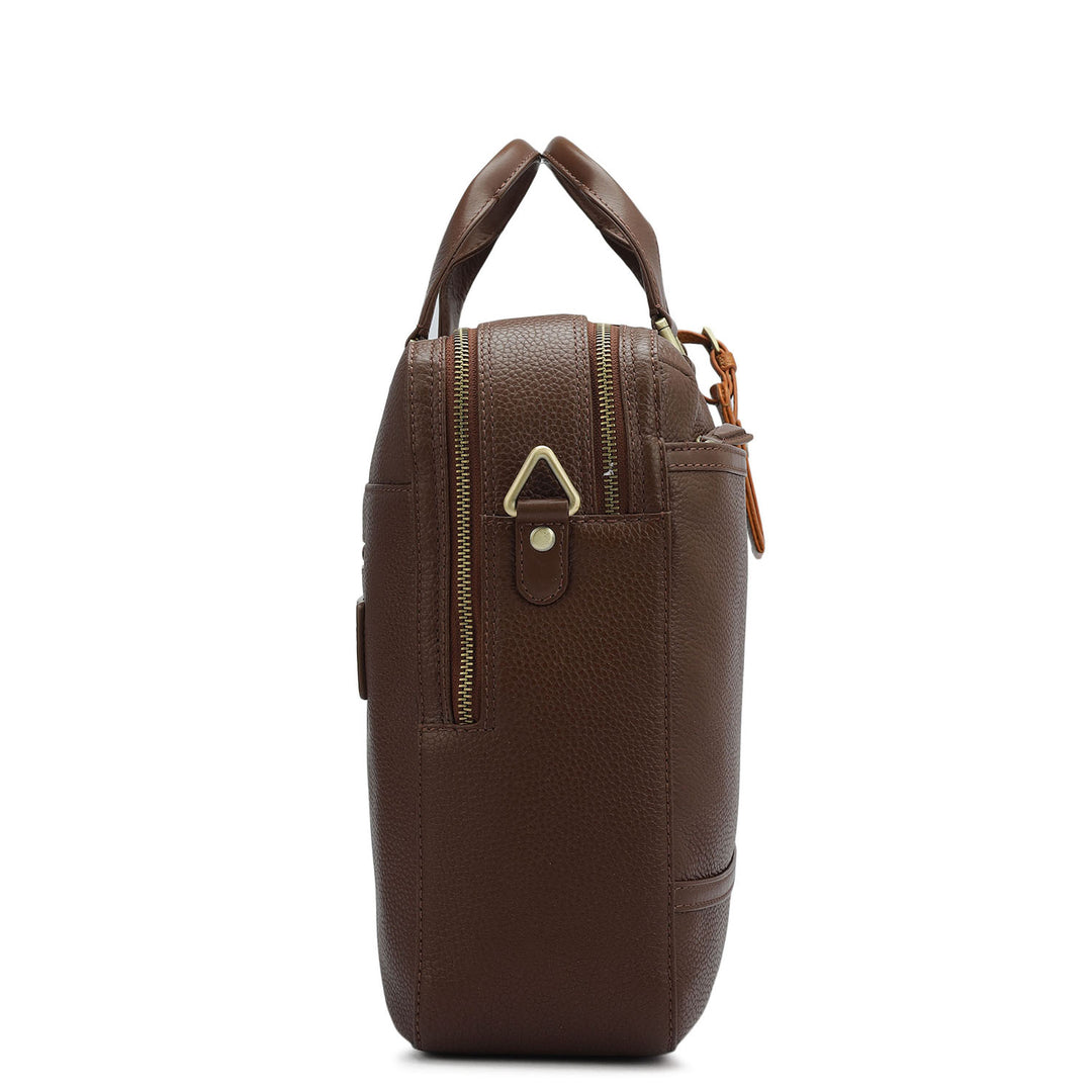 Wax Leather Laptop Bag - Espresso