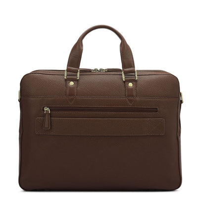 Wax Leather Laptop Bag - Espresso
