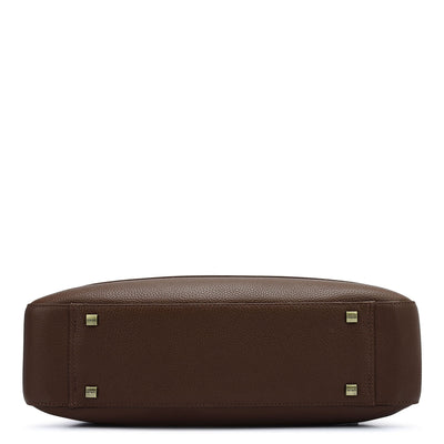 Wax Leather Laptop Bag - Espresso