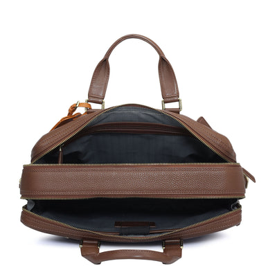 Wax Leather Laptop Bag - Espresso