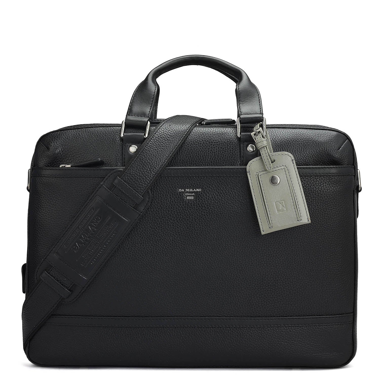 Wax Leather Laptop Bag - Black – Da Milano