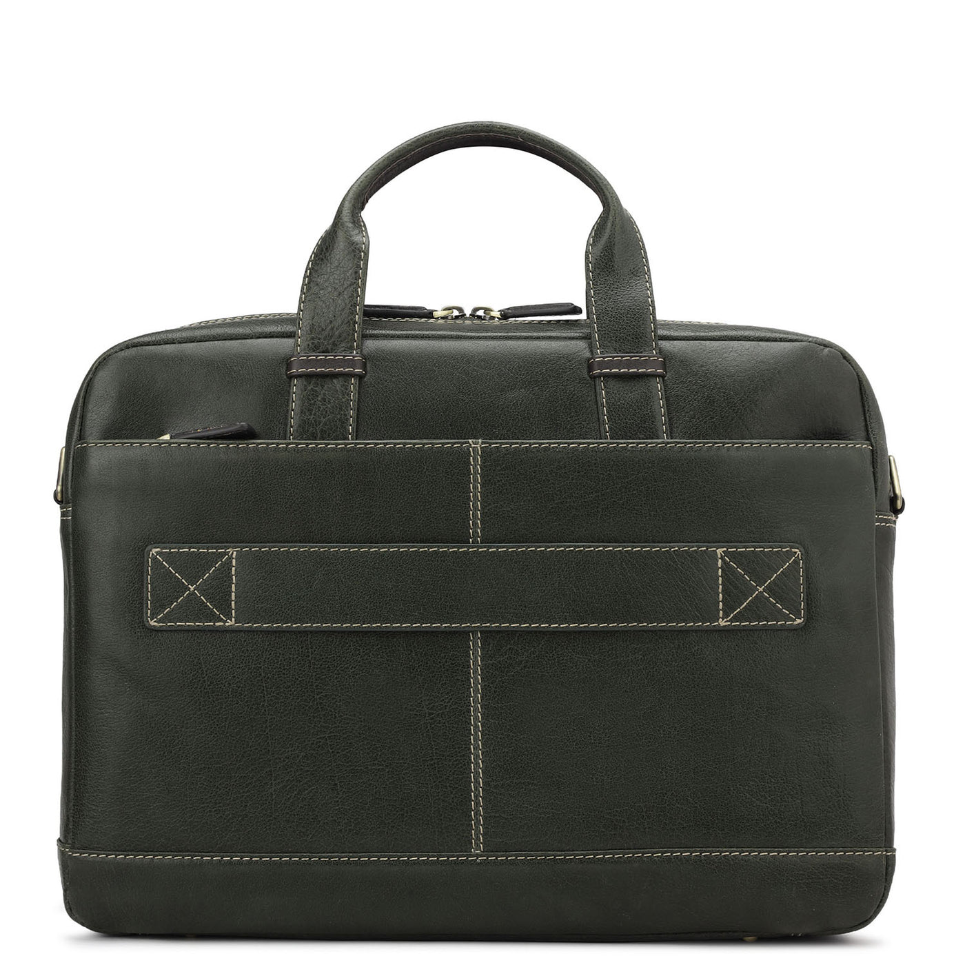 Elephant Pattern Leather Laptop Bag - Green