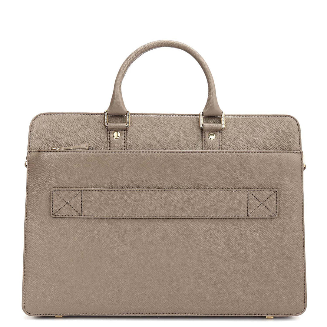 Franzy Leather Laptop Bag - Smoke Grey