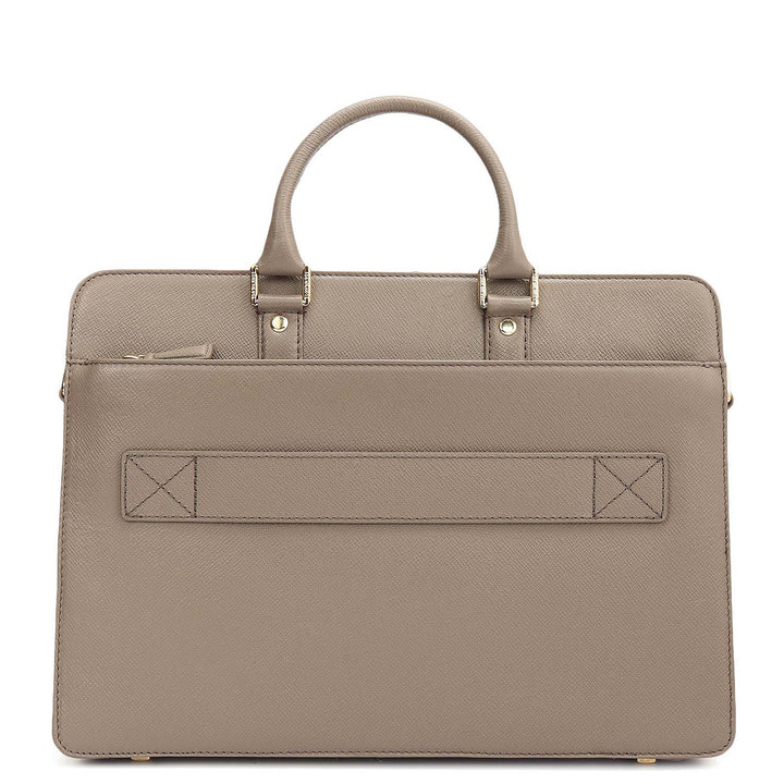 Franzy Leather Laptop Bag - Smoke Grey