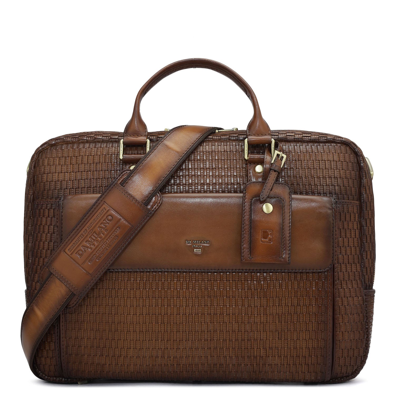 Mat Leather Laptop Bag - Cognac – Da Milano