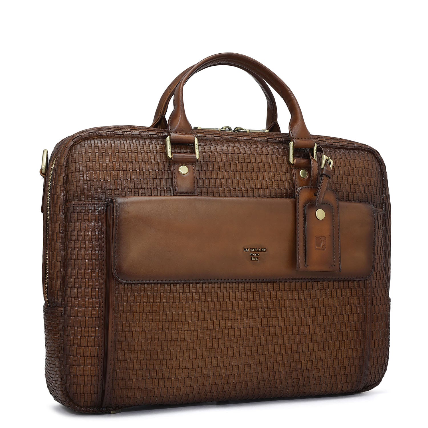 Mat Leather Laptop Bag - Cognac – Da Milano