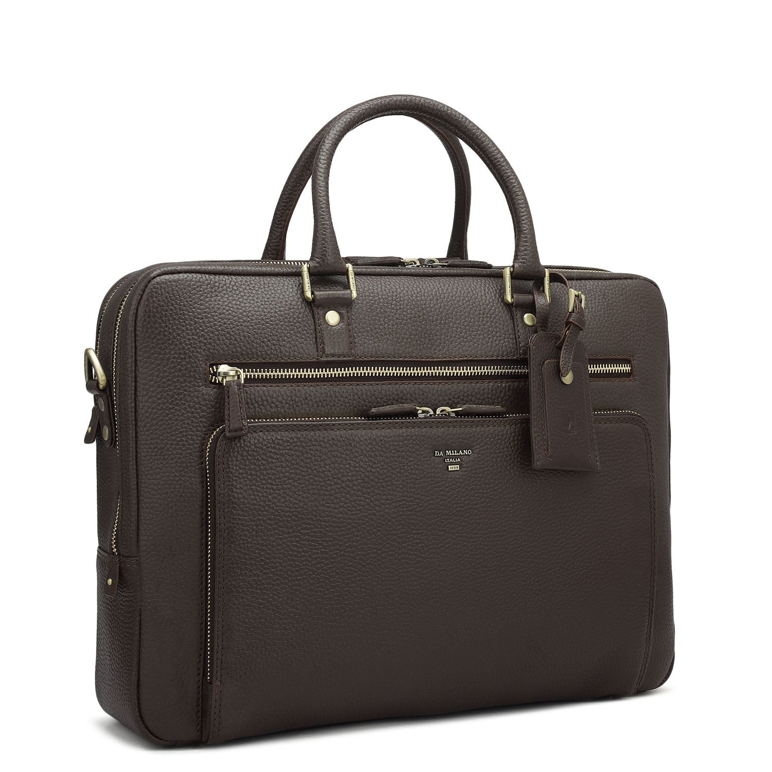 Wax Leather Laptop Bag - Chocolate – Da Milano
