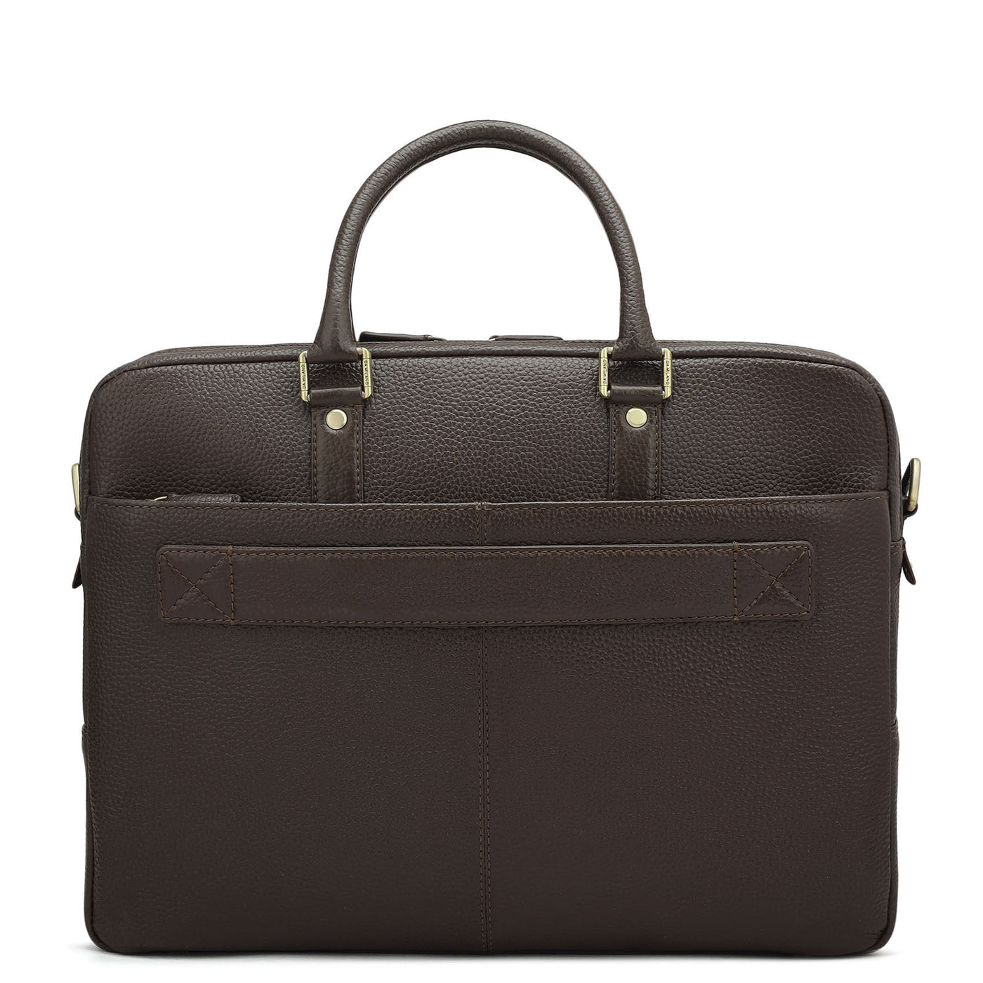 Wax Leather Laptop Bag - Chocolate