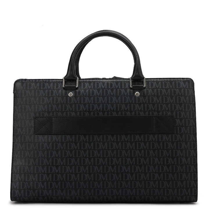 Monogram Franzy Leather Laptop Bag - Black