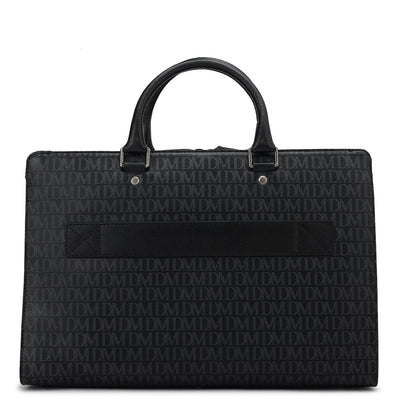 Monogram Franzy Leather Laptop Bag - Black