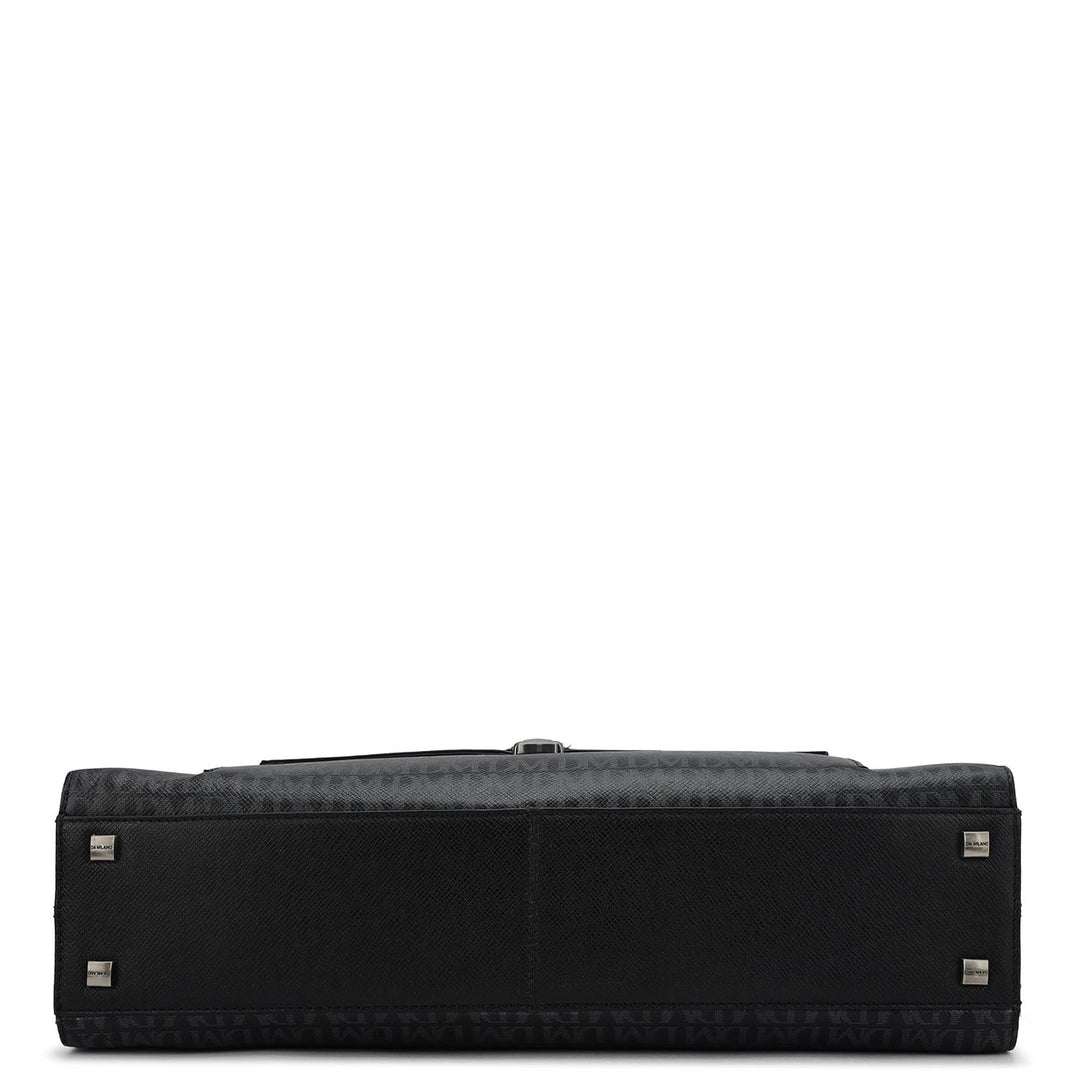 Monogram Franzy Leather Laptop Bag - Black