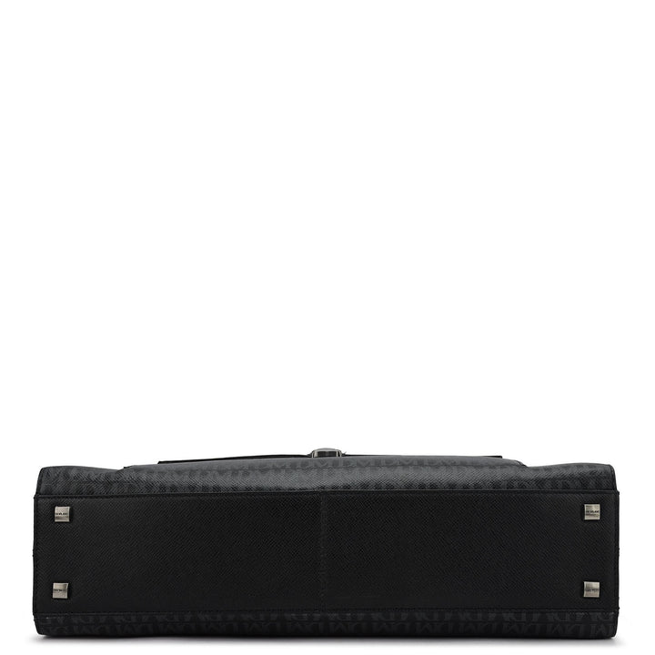 Monogram Franzy Leather Laptop Bag - Black