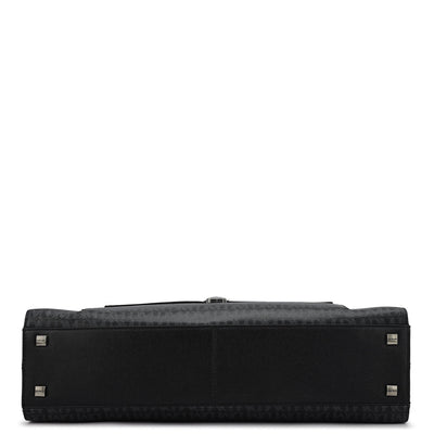 Monogram Franzy Leather Laptop Bag - Black