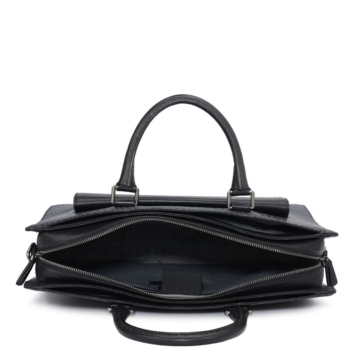 Monogram Franzy Leather Laptop Bag - Black