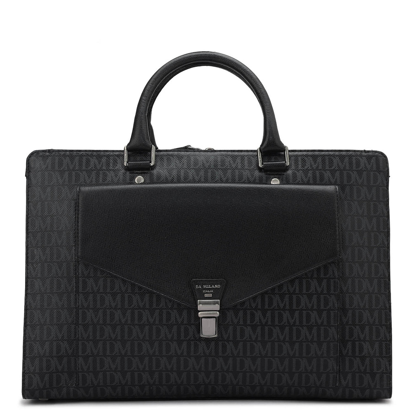 Monogram Franzy Leather Laptop Bag - Black