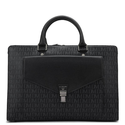 Monogram Franzy Leather Laptop Bag - Black