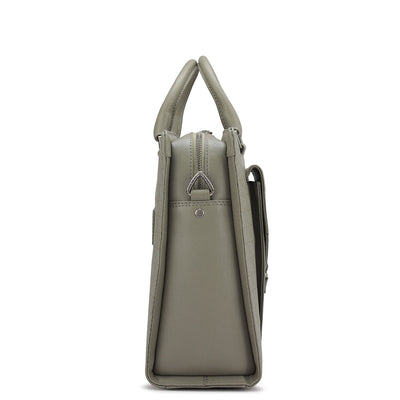 Monogram Franzy Leather Laptop Bag - Stone Grey