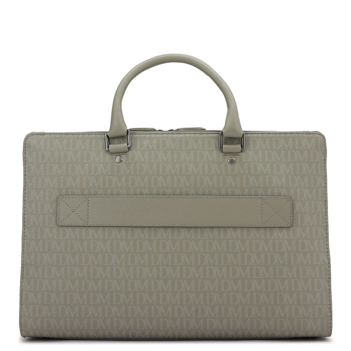 Monogram Franzy Leather Laptop Bag - Stone Grey