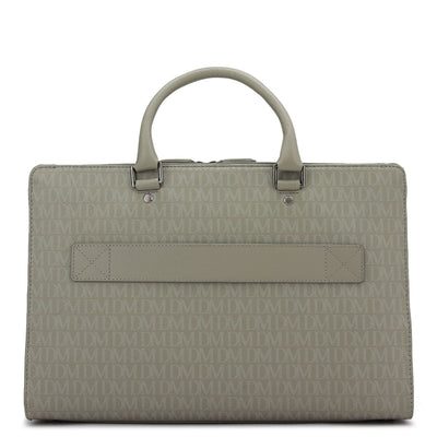 Monogram Franzy Leather Laptop Bag - Stone Grey